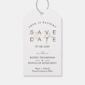 Simple romantic Custom Photo Save New Date ギフトタグ (裏面)