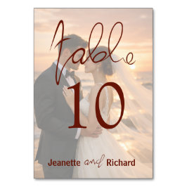 Simple Romantic Sunset Beach Wedding Table Number テーブルナンバー