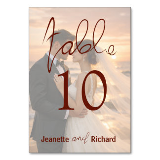 Simple Romantic Sunset Beach Wedding Table Number テーブルナンバー