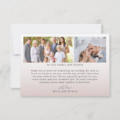 Simple Rose Gold Wedding Thank You サンキューカード (裏面)