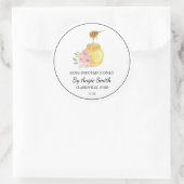 Simple Rose Infused Honey Label ラウンドシール (バッグ)