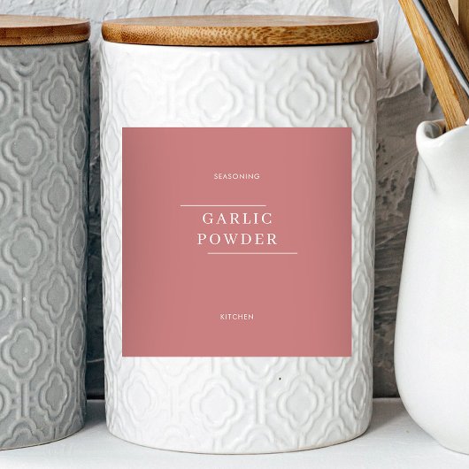 Simple Rosy ミニマル Kitchen Pantry Jarラベル シール