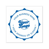 Simple round custom self inking stamps with logo セルフインキングスタンプ (デザイン)