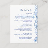 Simple Royal Blue Floral Garden Wedding Details エンクロージャーカード (正面)