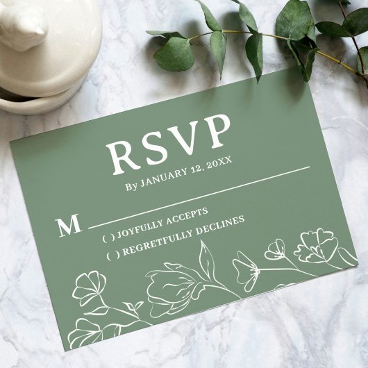 Simple RSVP Card for Wedding – Editable Design