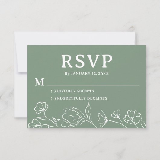 Simple RSVP Card for Wedding – Editable Design (裏面)