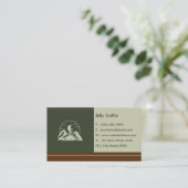 Simple Rustic Adventure Hikers Bold Deep Green  名刺 (スタンド正面)
