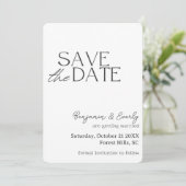 Simple Rustic Black and White Photo セーブザデート (スタンド正面)