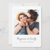 Simple Rustic Black and White Photo セーブザデート (裏面)