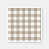 Simple Rustic Brown Plaid スタンダードカクテルナプキン (正面)
