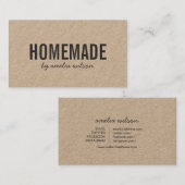 Simple Rustic Homemade Social Media Kraft 名刺 (正面/裏面)