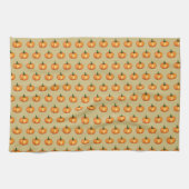 Simple Rustic Orange Watercolour Pumpkin Pattern キッチンタオル (横)
