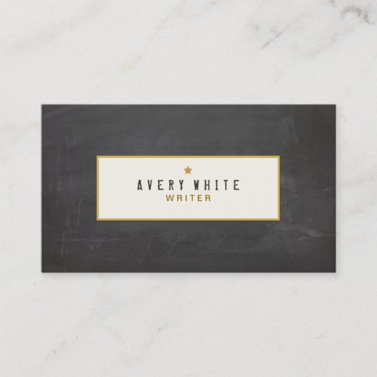 Simple Rustic Vintage  Chalkboard Groupon 名刺 (正面)