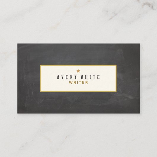 Simple Rustic Vintage  Chalkboard Groupon 名刺 (正面)