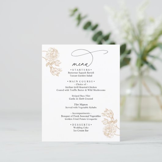 Simple Rustic Vintage Modern Wedding Menus (スタンド正面)