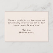 Simple Rustic Watercolor Minimalist Wedding サンキューカード (裏面)