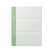 Simple Sage Green 8.5x11 Three Column Checklist ノートパッド (回転)