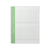 Simple Sage Green 8.5x11 Two Column Checklist ノートパッド (回転)