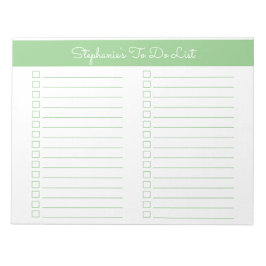 Simple Sage Green 8.5x11 Two Column Checklist ノートパッド