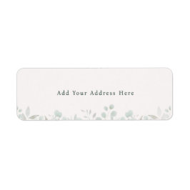 Simple Sage Green Botanical Minimal Return Address ラベル