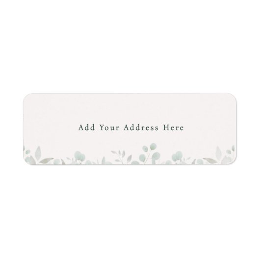 Simple Sage Green Botanical Minimal Return Address ラベル (正面)