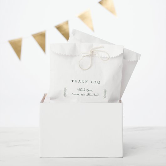 Simple Sage Green Botanical Minimalist Wedding フェイバーバッグ (パーティー)