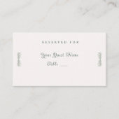 Simple Sage Green Botanical Minimalist Wedding プレイスカード (正面)