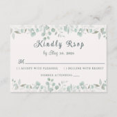 Simple Sage Green Botanical Minimalist Wedding 出欠カード (正面)