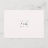 Simple Sage Green Botanical Minimalist Wedding 出欠カード (裏面)