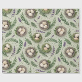 Simple Sage Green Easter Eggs Lavender Nest ラッピングペーパー (フラット)