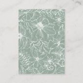 Simple Sage Green Floral Garden Wedding Details エンクロージャーカード (裏面)