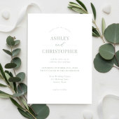 Simple Sage Green Modern Elegant Wedding 招待状
