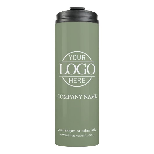 Simple Sage Green Promo Company Business Logo タンブラー (正面)