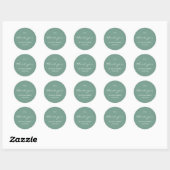 Simple Sage Green with Monogram | ウェディング ラウンドシール (シート)