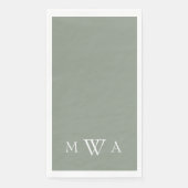 Simple Sage Monogram Paper Guest Towels (正面)