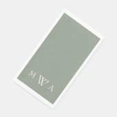 Simple Sage Monogram Paper Guest Towels (コーナー)