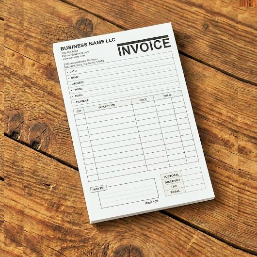 Simple Sales Receipts (Payment Forms) Invoice Pad  ポストイット