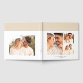 Simple Sand Beige Modern Cakkigraphy Script Photo ゲストブック (全面)