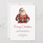Simple Santa Claus Modern Script Font Holiday Card シーズンカード (正面)