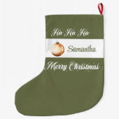 Simple Scandinavian neutral personalized christmas ラージクリスマスストッキング (裏面)