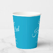 Simple Script モダン Aqua Blue 100誕生日 紙コップ (右)