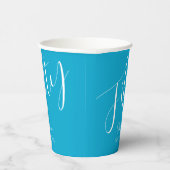 Simple Script モダン Aqua Blue 50誕生日 紙コップ (右)