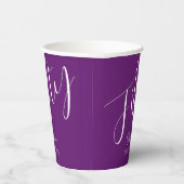 Simple Script モダン Autumn Purple 50誕生日 紙コップ (右)