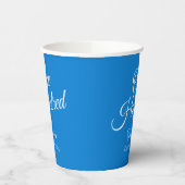 Simple Script モダン Blue 100誕生日 紙コップ (左)