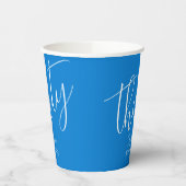 Simple Script モダン Blue 30th Birthdayパーティー 紙コップ (左)