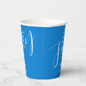 Simple Script モダン Blue 50誕生日 紙コップ (右)