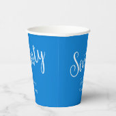 Simple Script モダン Blue 70th誕生日パーティー 紙コップ (右)