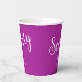 Simple Script モダン Dark Pink 70誕生日 紙コップ (左)