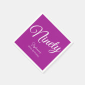 Simple Script モダン Dark Pink 90誕生日 スタンダードカクテルナプキン (角)