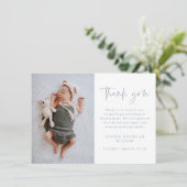 Simple Script Baby Photo サンキューカード (スタンド正面)